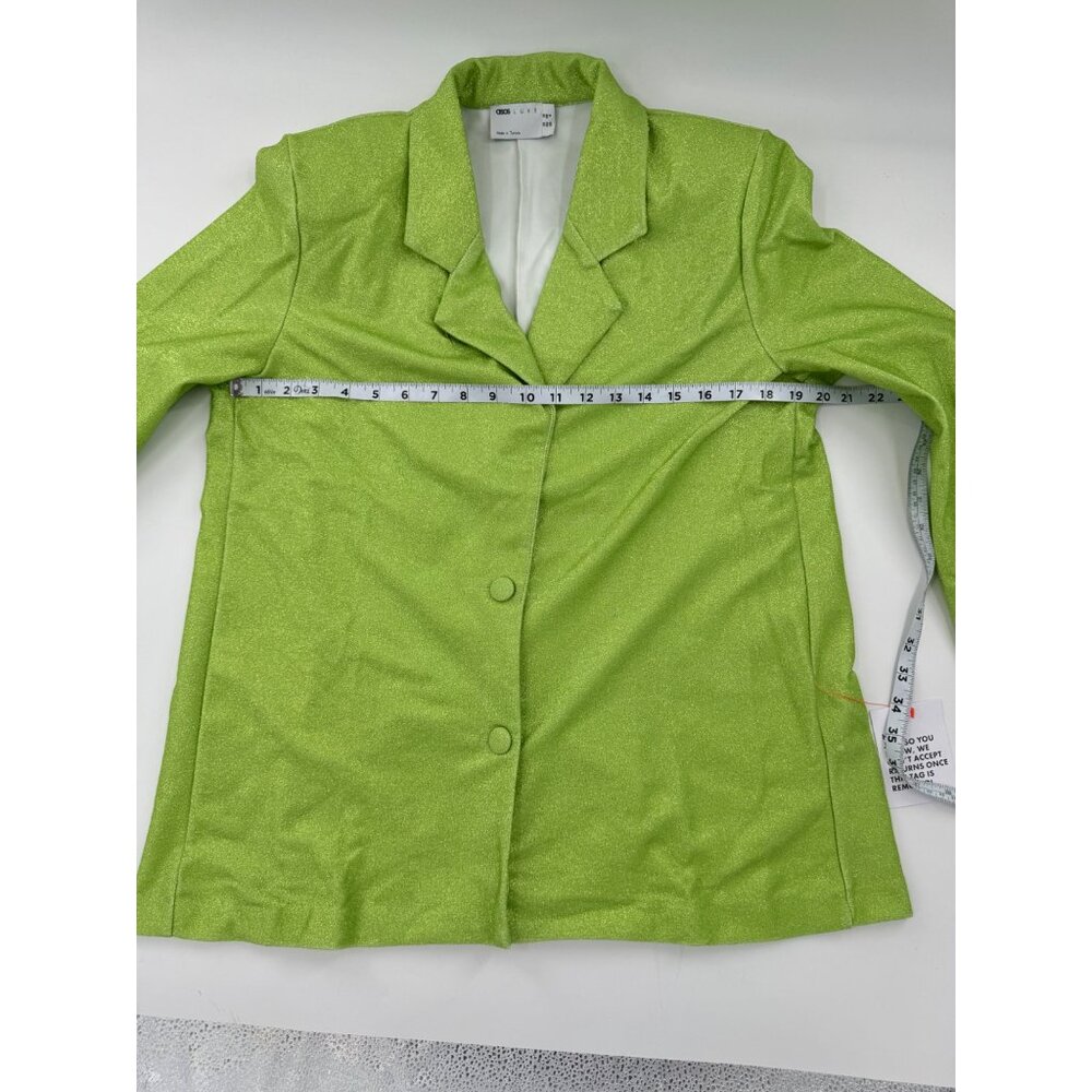 NWT - ASOS Luxe Green Shimmer Blazer Jacket  Size M - Picture 10 of 11